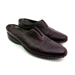 Timberland Comforia Womens Size 8.5 Dark Brown Leather Slip On Comfort Mule Shoe